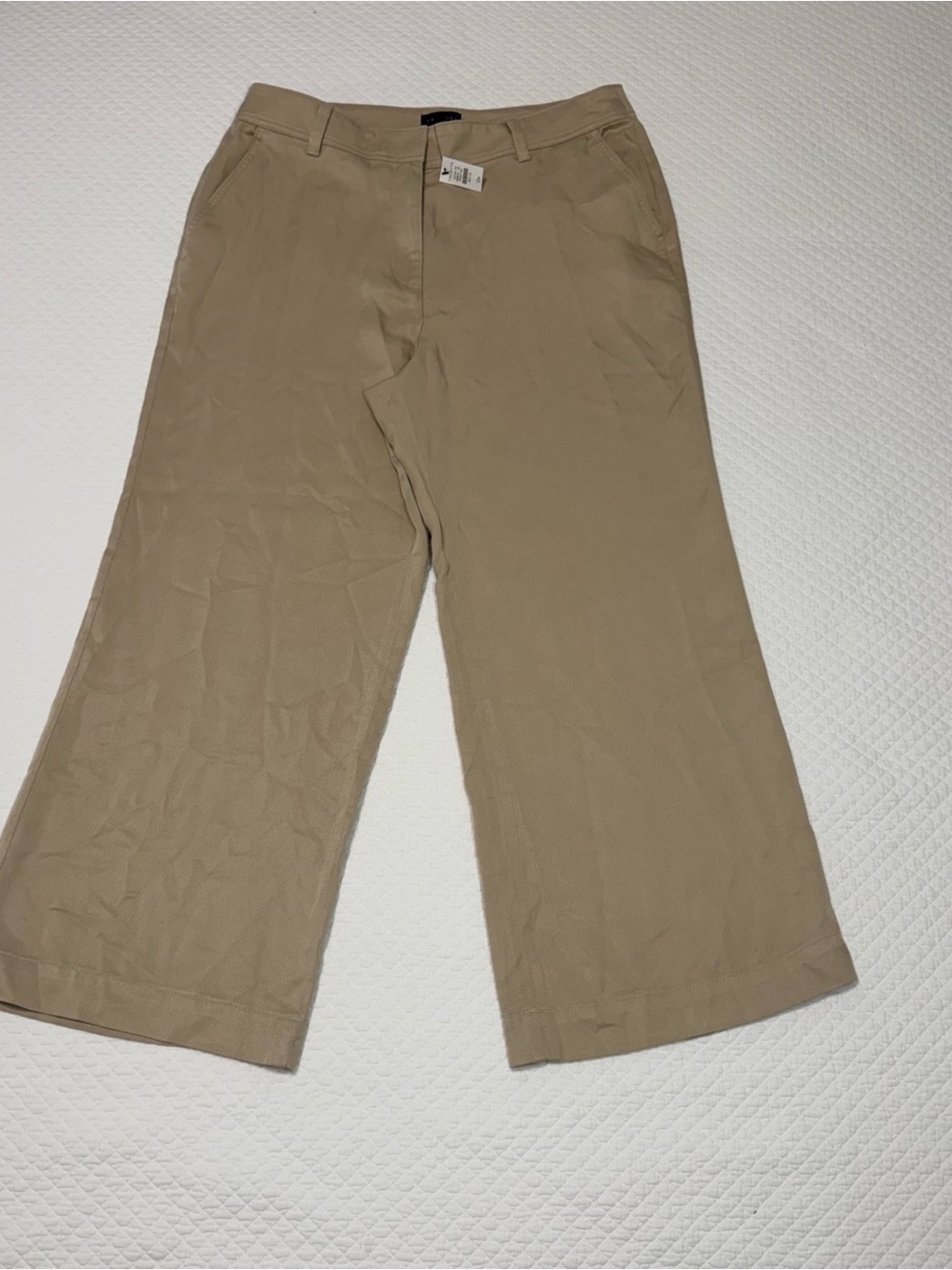 Talbots Sand Wide-Leg Cotton Pants